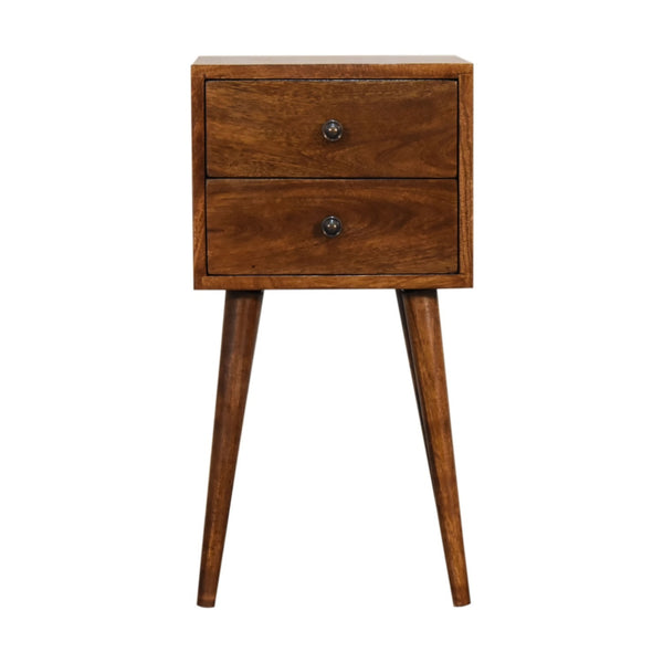 Faye Chestnut Mango Wood Mini Nightstand – 11.8