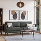 Livingston MCM Styled Fabric Sofa Loveseat, Charcoal Gray 76" - Revel Sofa 