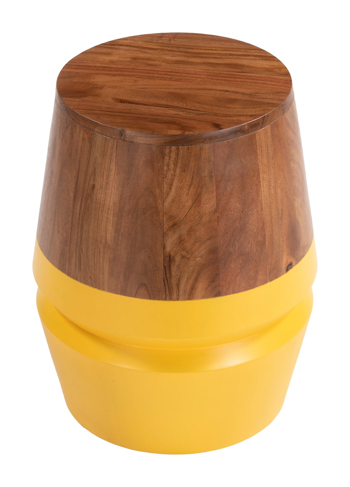Tornos Side Table in Walnut & Yellow