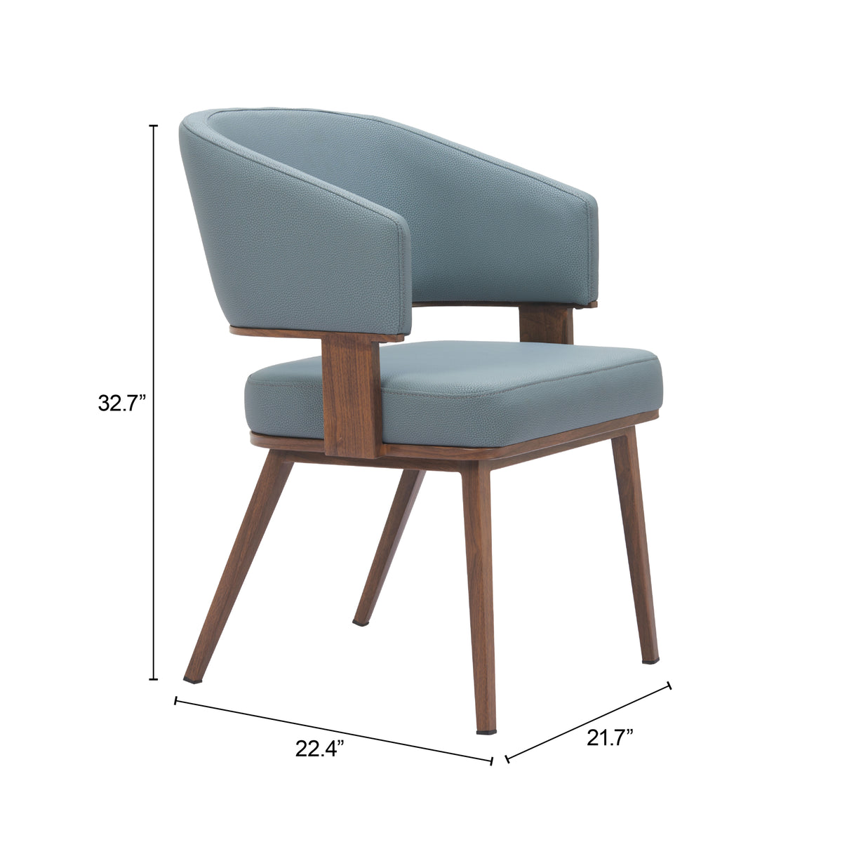 Poise Azure Gray & Walnut Dining Chair