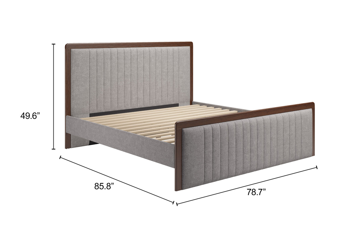 Somune Gray & Walnut King Bed