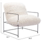 Pelut White Accent Chair