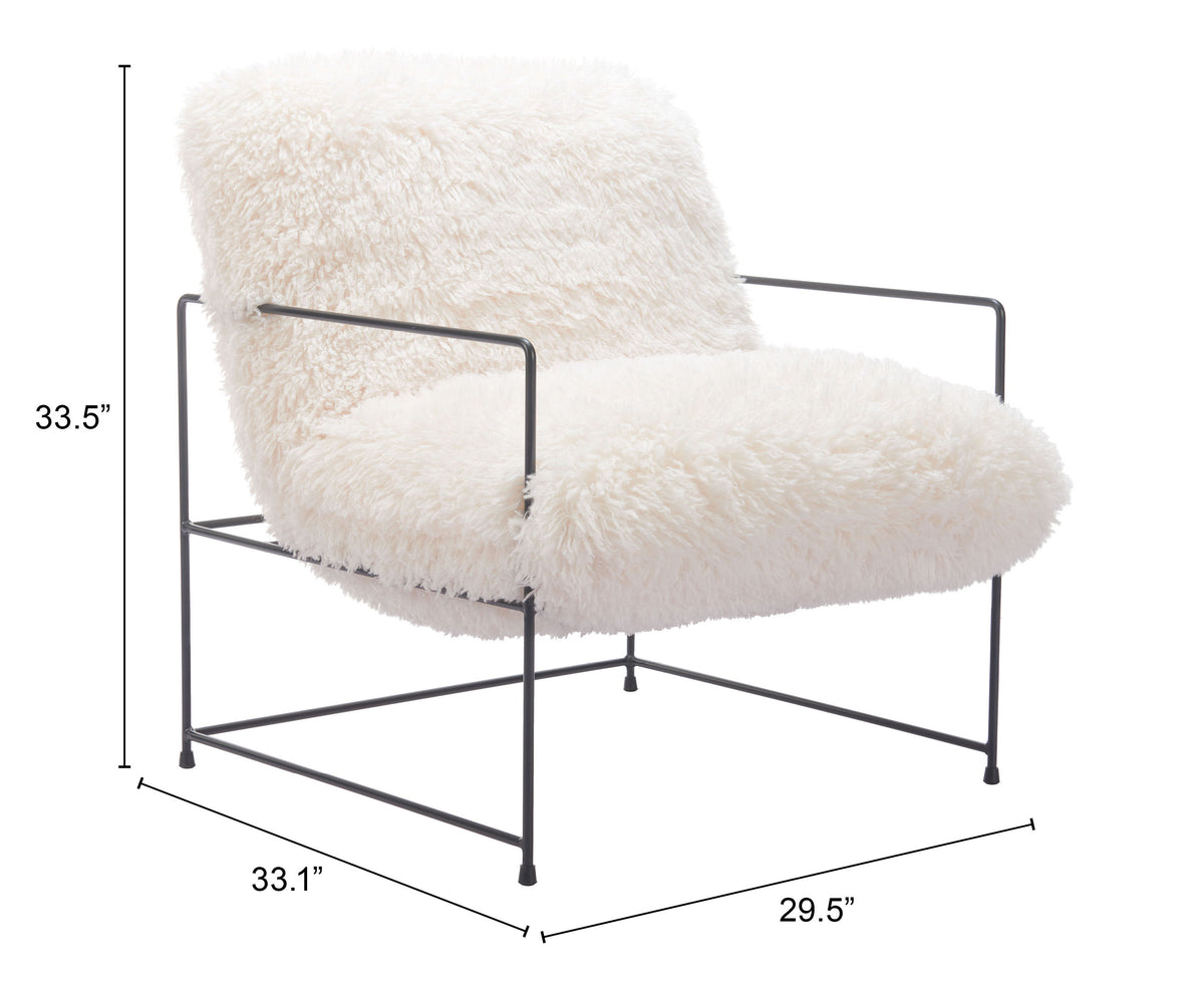 Pelut White Accent Chair
