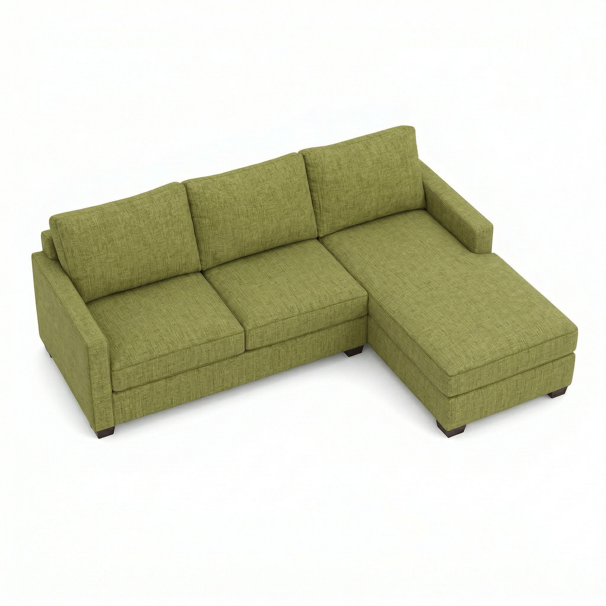 Damon L-Shaped Sectional Sofa – 120" Chaise Sectional in Fabric & Velvet - Notion Appletini - Fabric (10)