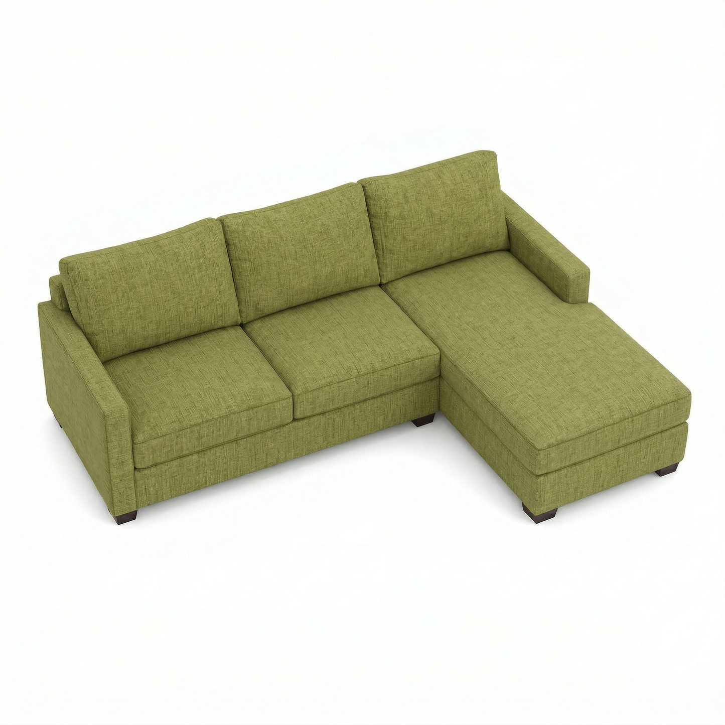 Damon L-Shaped Sectional Sofa – 120" Chaise Sectional in Fabric & Velvet - Notion Appletini - Fabric (10)