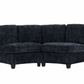 Sorrel Curved Modular Sectional Sofa – Chenille, 4 Colors - Black (9)