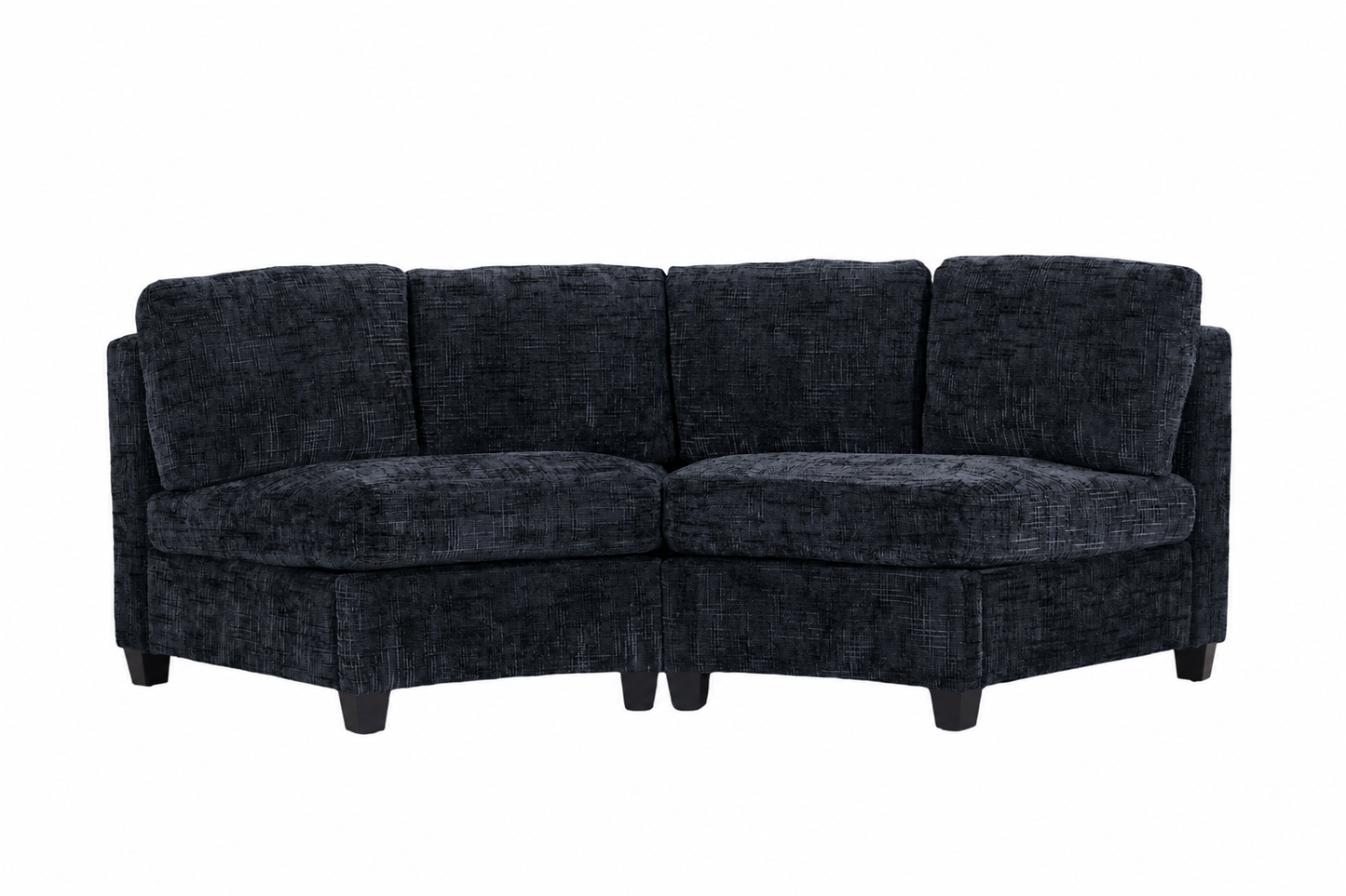 Sorrel Curved Modular Sectional Sofa – Chenille, 4 Colors - Black (9)