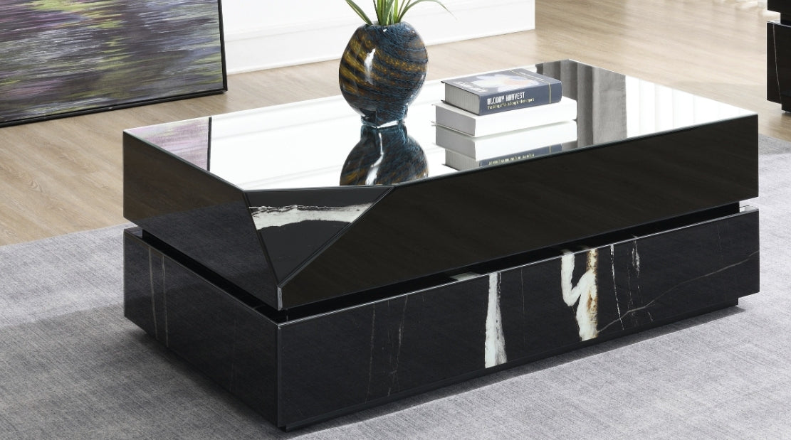 Wenona Black Synthetic Wood Coffee Table