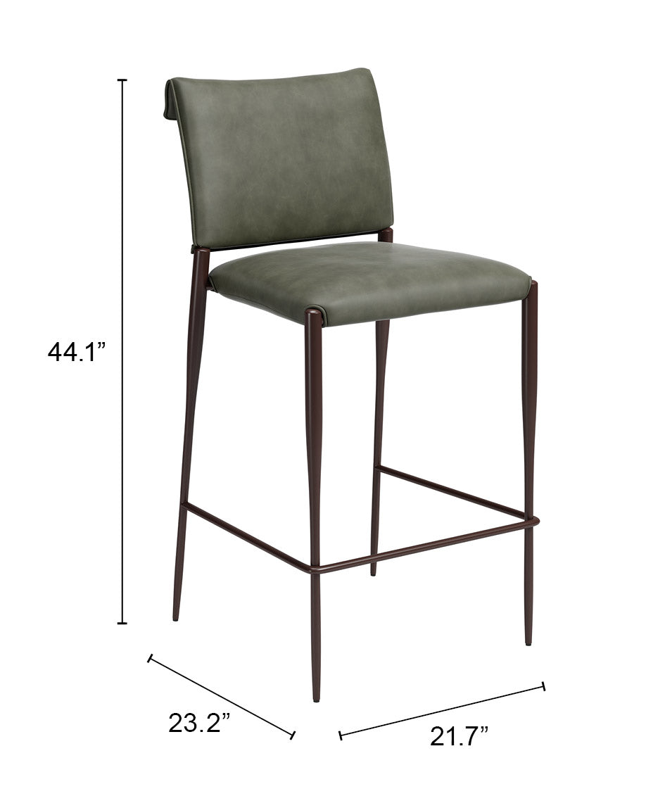 Freesia Barstool (Set of 2) in Olive Green