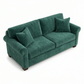 Irlanda Classic Sofa – 92" Rolled-Arm Made-in-USA Sofa - Velvet Antique Kelly Green - Velvet (3)