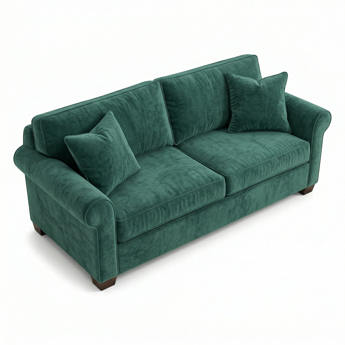 Irlanda Classic Sofa – 92" Rolled-Arm Made-in-USA Sofa - Velvet Antique Kelly Green - Velvet (3)