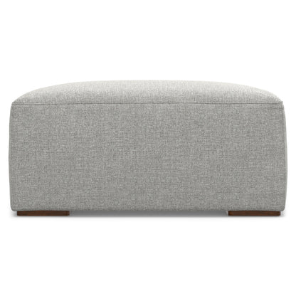 Rex Pale Grey Performance Fabric Ottoman – 32" Boxy Modular Ottoman