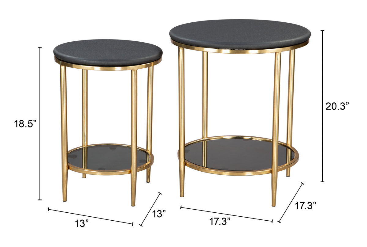 Koper Black Coffee Table Set (2-Piece)