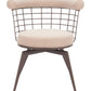 Saku Beige & Brown Swivel Dining Chair
