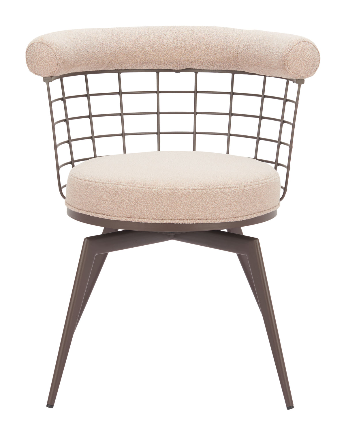 Saku Beige & Brown Swivel Dining Chair