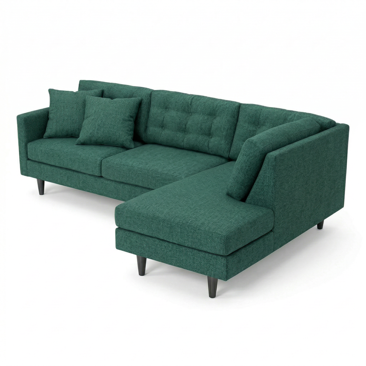 Talmadge Sectional Sofa – 120" L-Shaped, Made in USA - Velvet Antique Kelly Green - Velvet (8)