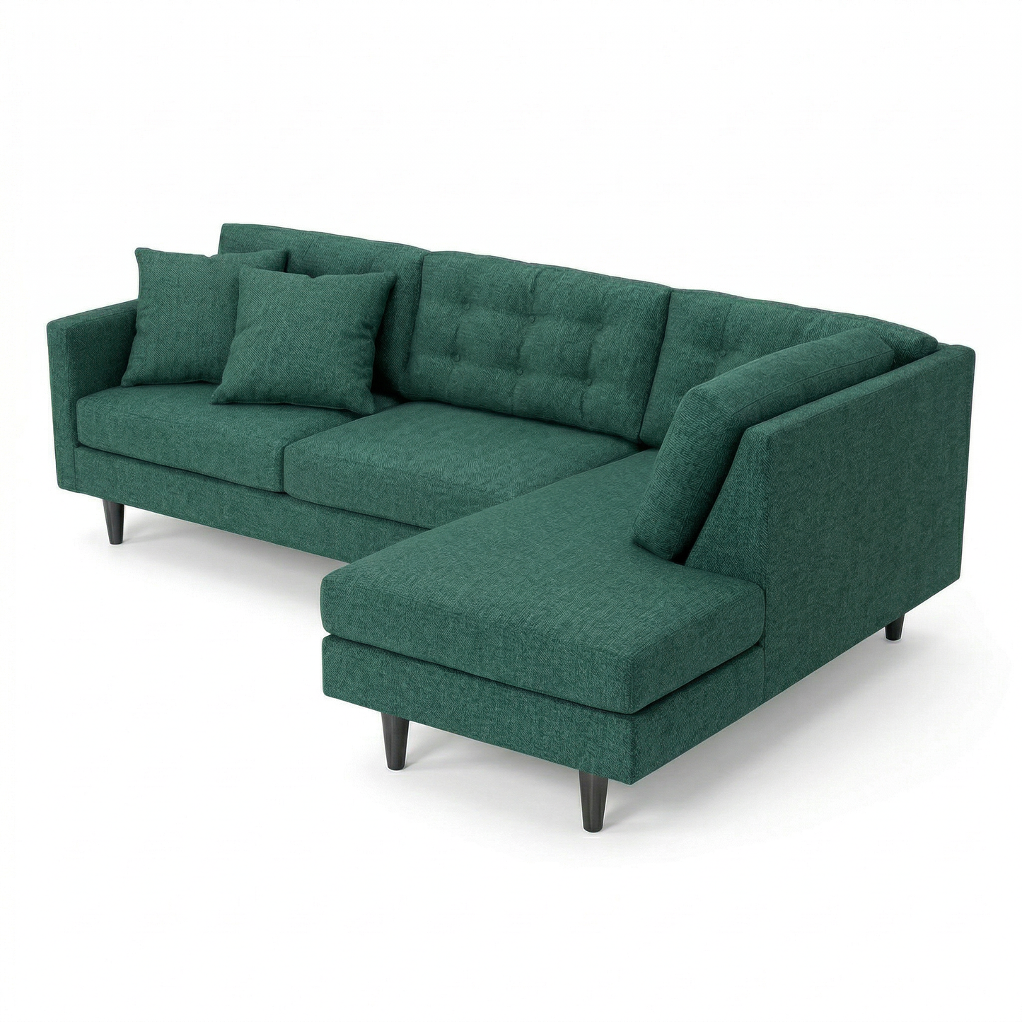 Talmadge Sectional Sofa – 120" L-Shaped, Made in USA - Velvet Antique Kelly Green - Velvet (8)