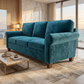 Augusta Sofa – Made in USA, Custom Fabric Options, 83" Classic Design - Velvet Antique Peacock - Velvet (3)
