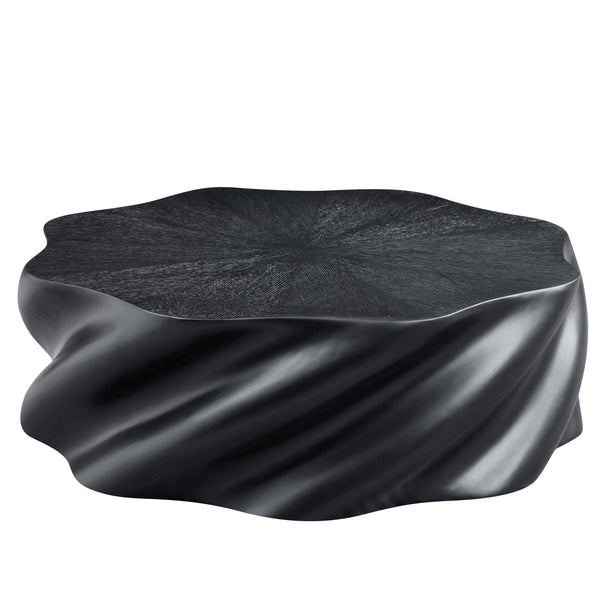 Modern Black Fiberglass Petal Shape Coffee Table 35