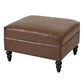 Calder Faux Leather Sectional – 85" L-Shaped 4-Seater with Storage Ottoman (2 Colors)