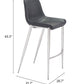 Magnus Barstool (Set of 2) in Black & Silver