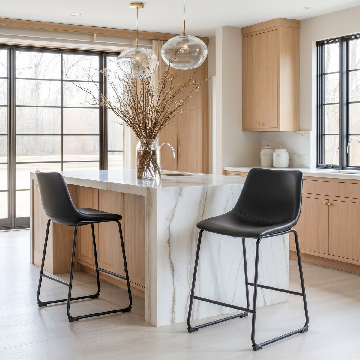 Smart Counter Stool (Set of 2) in Black