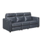 Ardley Navy Faux Leather Power Reclining Sofa Set