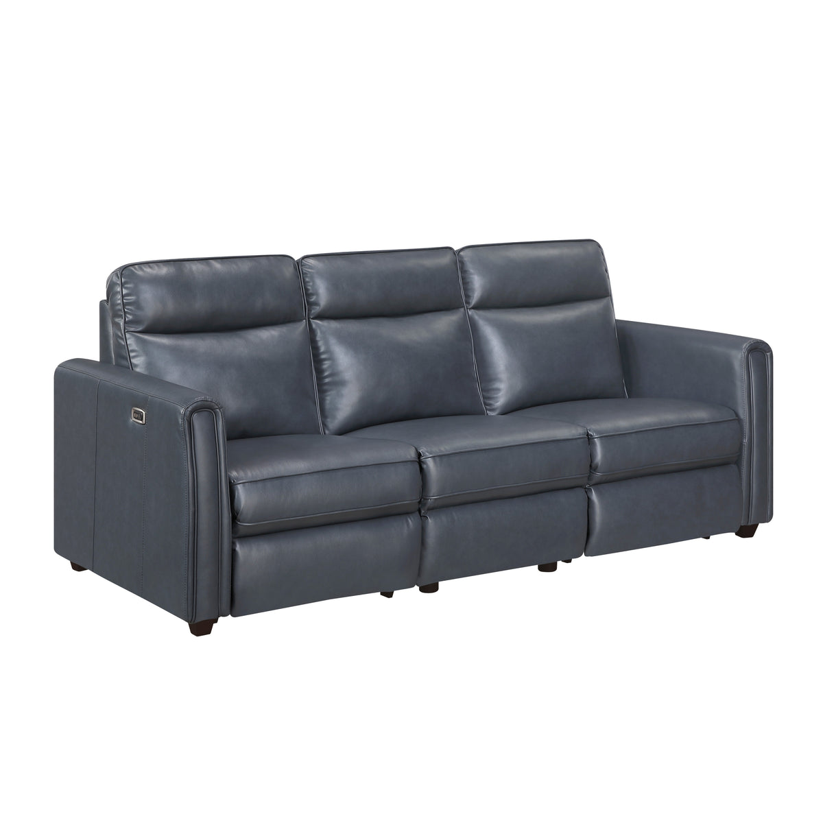 Ardley Navy Faux Leather Power Reclining Sofa Set
