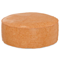 Brody Light Brown Faux Leather Pouf – 32