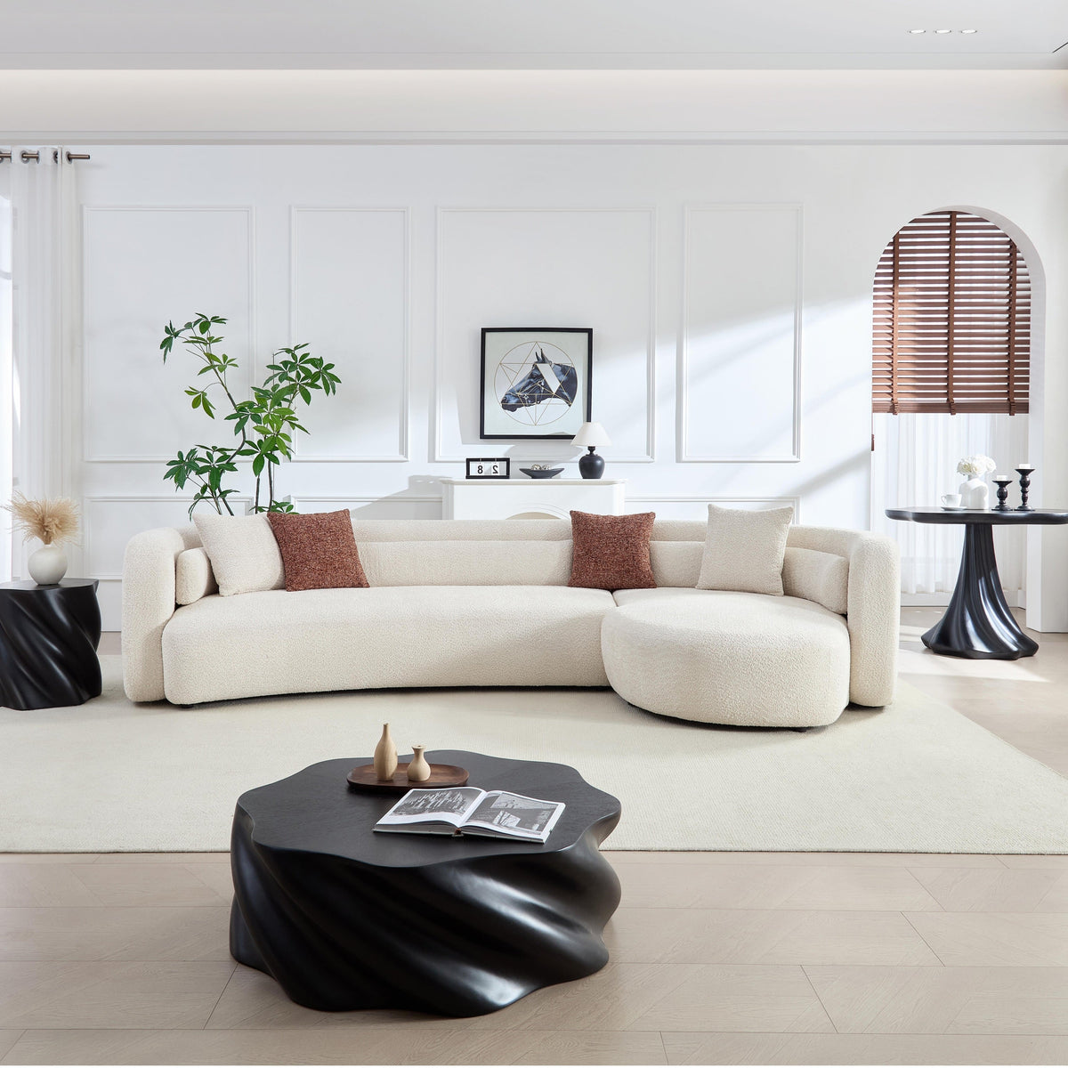 Odile Curved Boucle Sectional