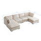 Modern Modular U-Shape Dual Chaise Sofa Sectional 129'