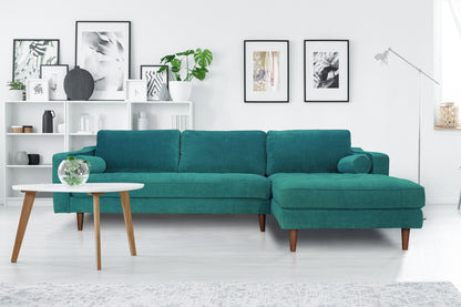 Anderson Turquoise Upholstered Sectional Sofa – 105" Right-Arm Facing Sectional