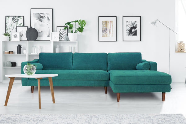 Anderson Turquoise Upholstered Sectional Sofa – 105