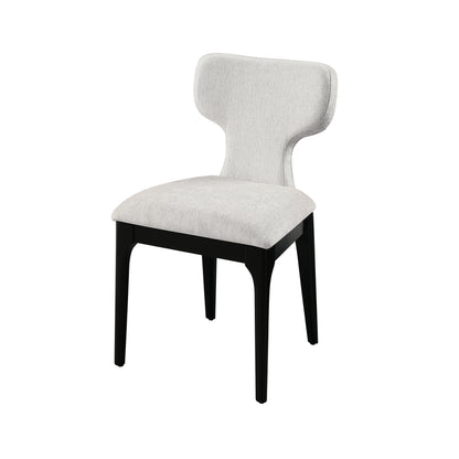 Koen Beige Chenille & Black Upholstered Dining Chair (Set of 2) – 33" Side Chairs