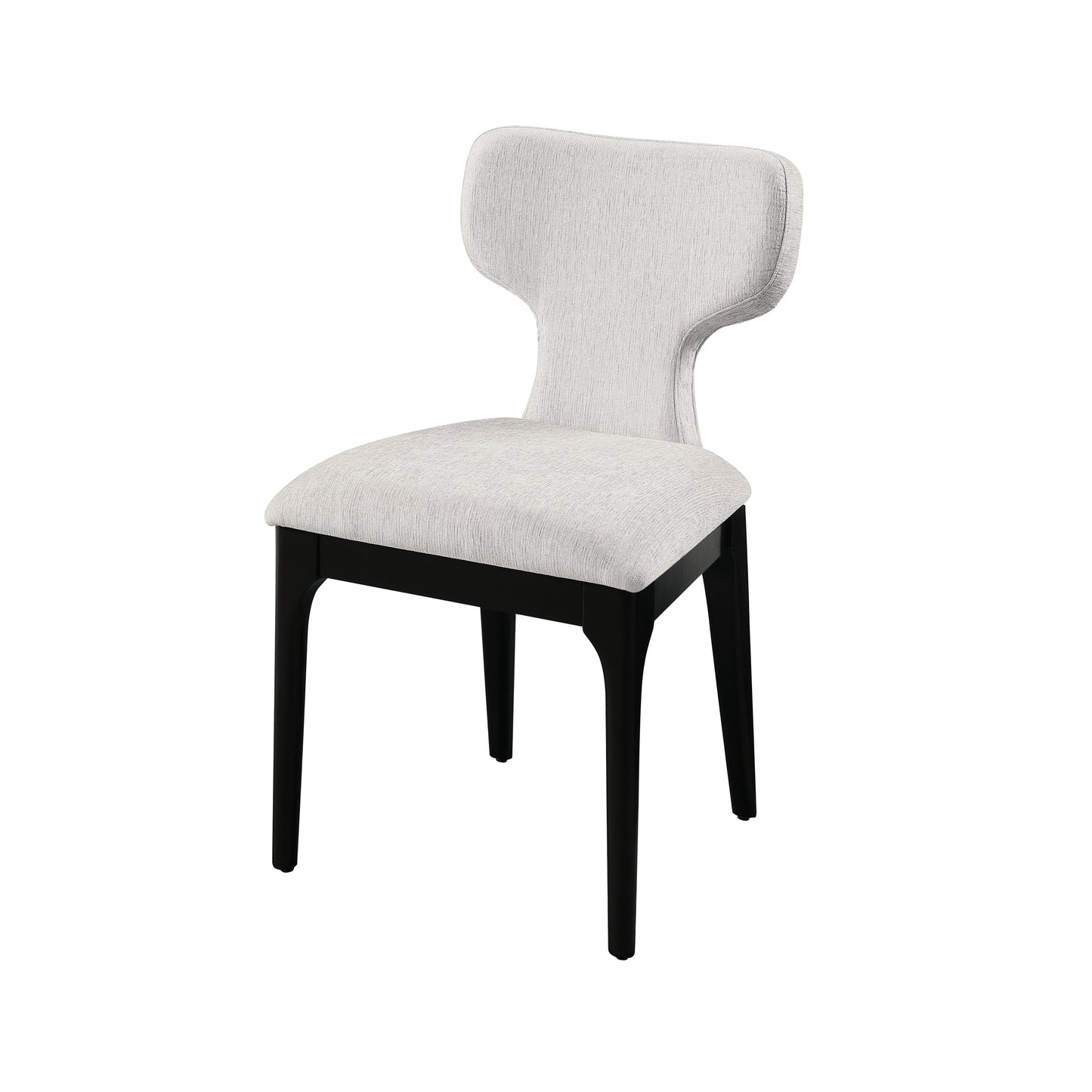 Koen Beige Chenille & Black Upholstered Dining Chair (Set of 2) – 33" Side Chairs