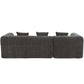 Modern Modular Chenille Sectional Sofa – 101” Deep Seating Sofa with Side Pockets & Chaise back view with plush cushions