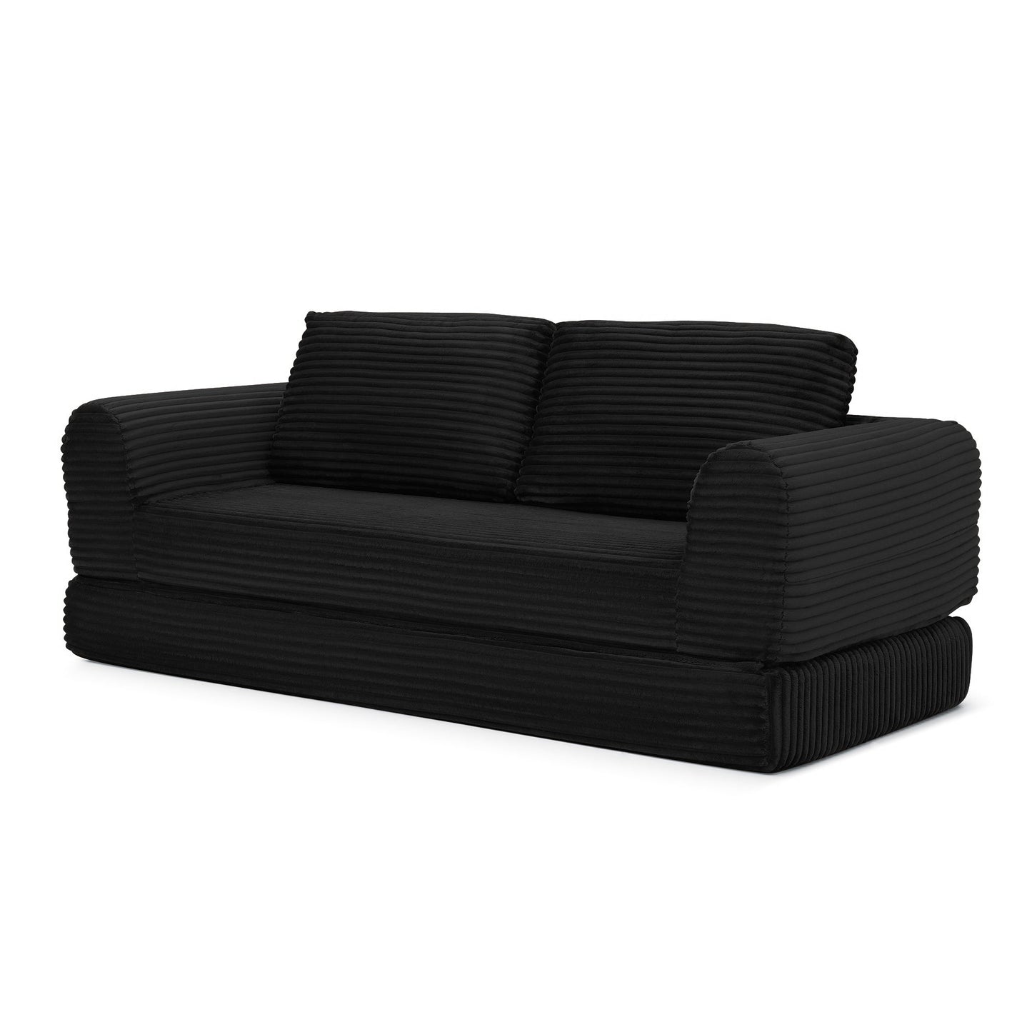 Dunbar Corduroy Folding Sofa Bed Black