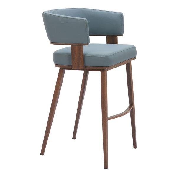 Poise Azure Gray & Walnut Barstool