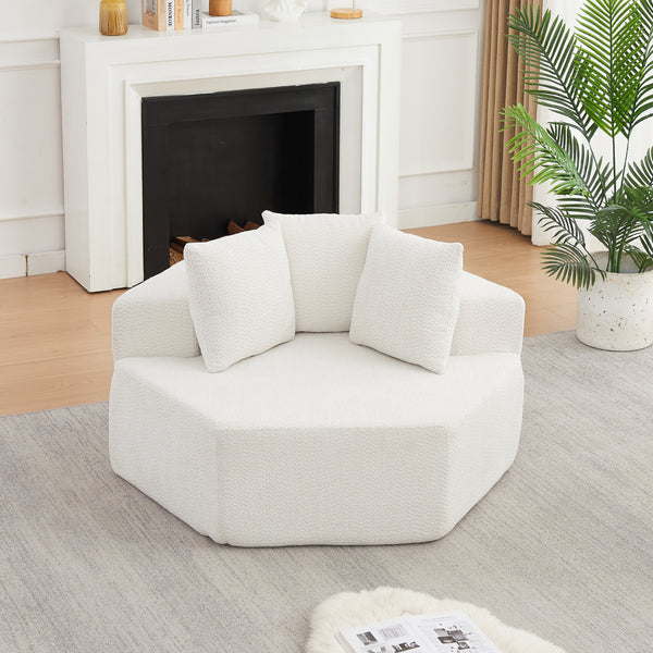Birchwood Chenille Hexagonal Lounge Chair – 54