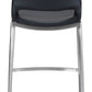 Ace Counter Stool (Set of 2) in Black & Silver