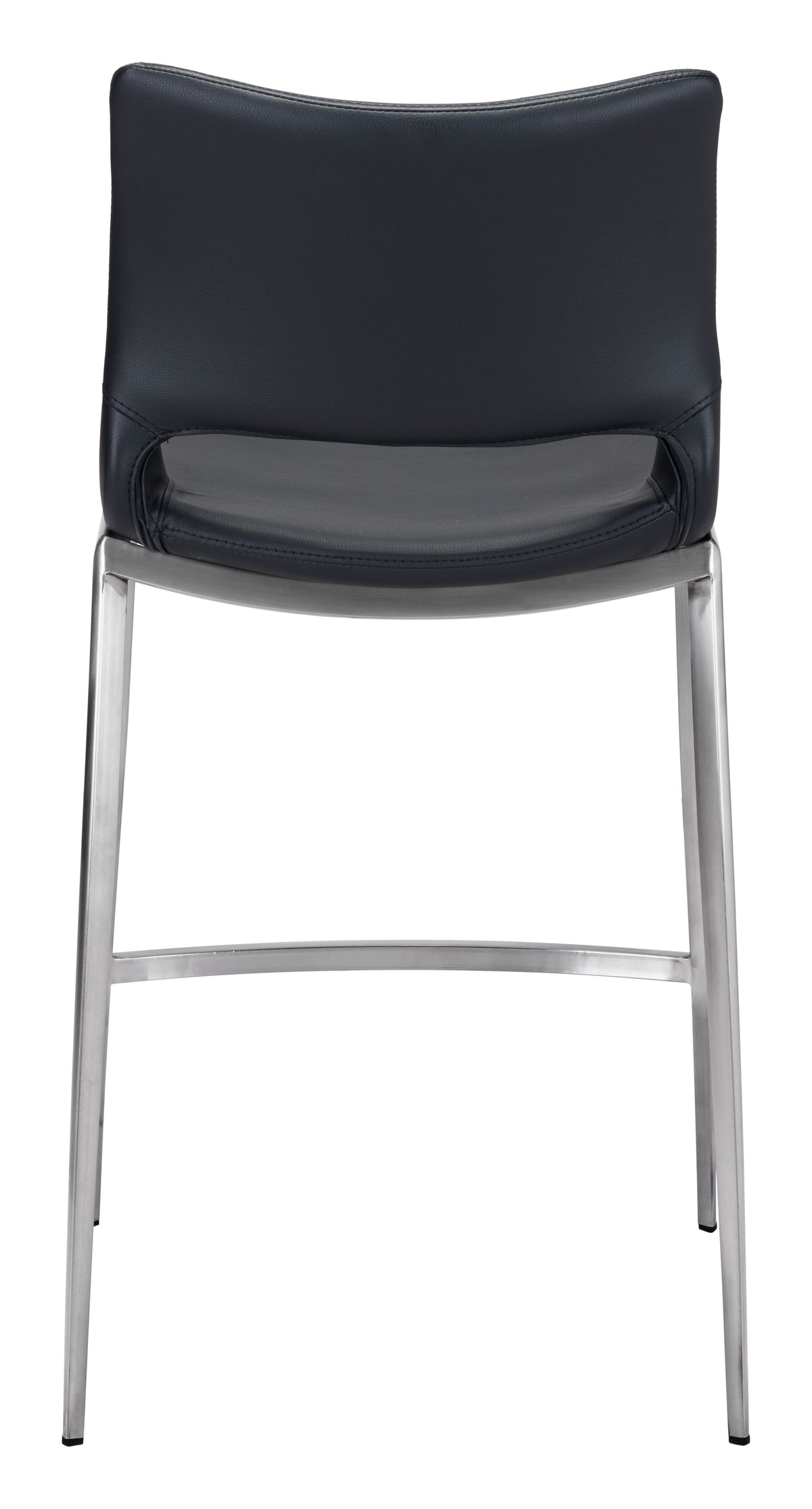 Ace Counter Stool (Set of 2) in Black & Silver