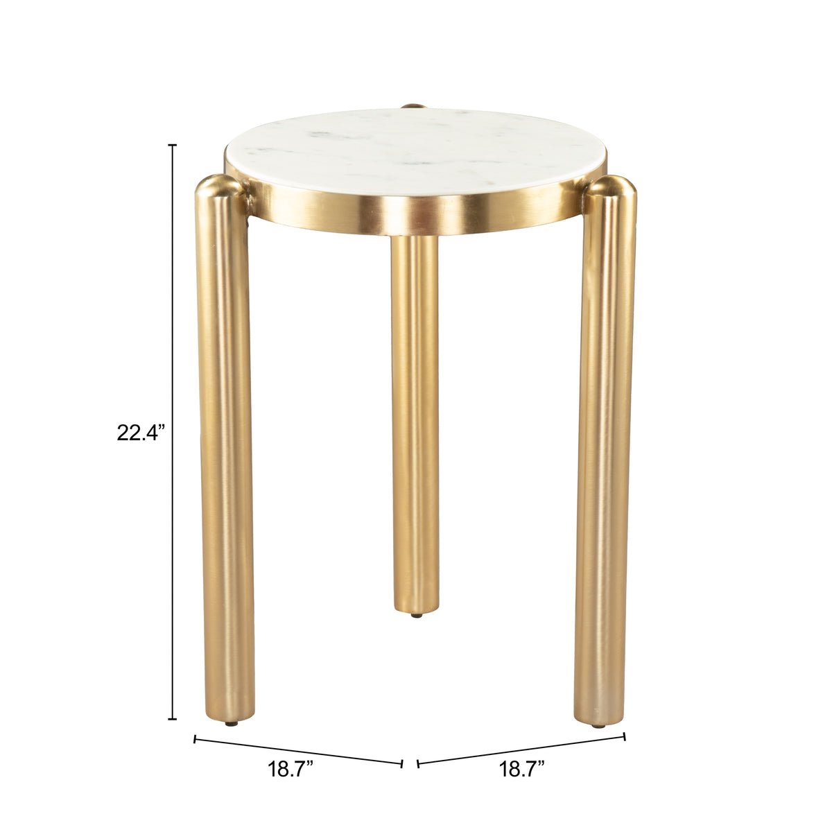 Noan White & Gold Side Table