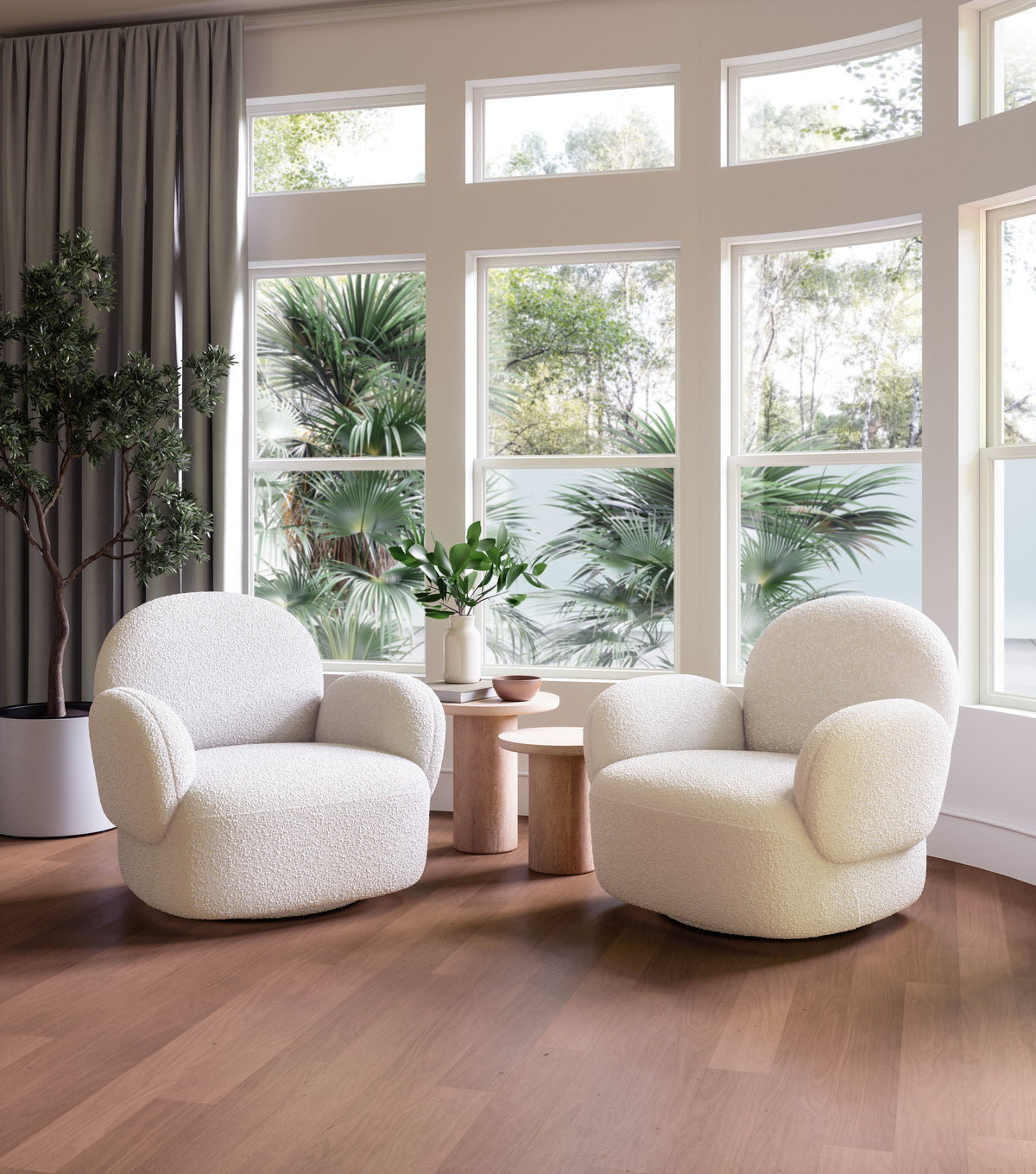 Pilka White Swivel Chair