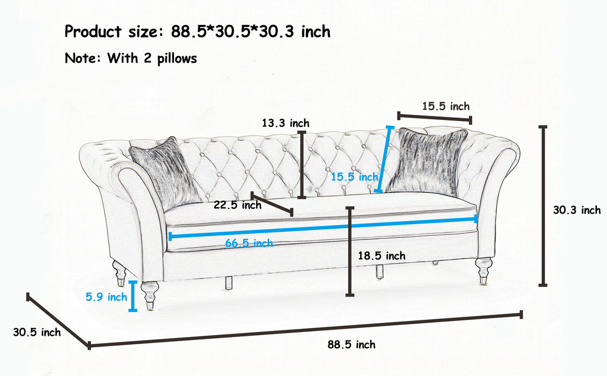Barrington Faux Leather Chesterfield Sofa