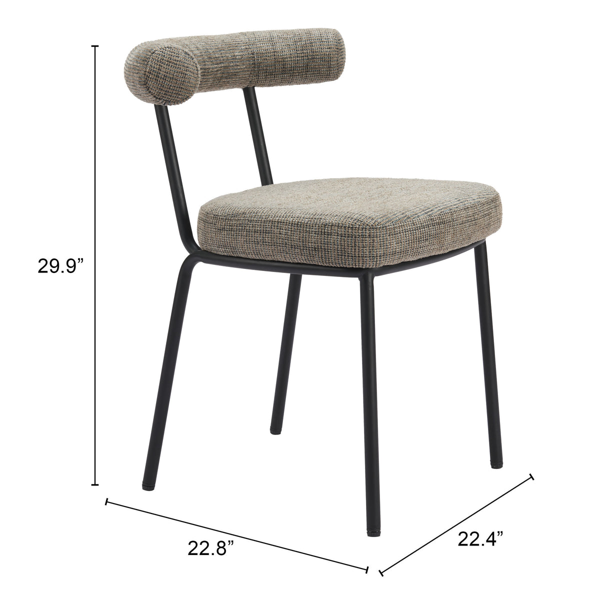 Kede Green Tweed Dining Chair (Set of 2)