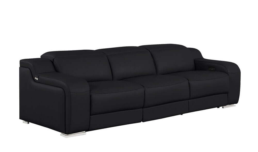103" Italian Leather Reclining USB Sofa | Power Recliner Couch featuring modern design and comfort.