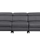 103" Dark Gray Top Grain Leather Power Reclining Sofa with USB & Metal Legs showcasing modern design and premium comfort.