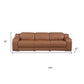 103" Italian Leather Reclining USB Sofa | Power Recliner Couch dimensions 30" H, 41" D, 103" W, showcasing modern luxury furniture.