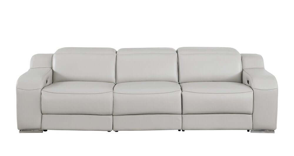 103" Italian Leather Reclining USB Sofa | Power Recliner Couch in modern design with premium upholstery.