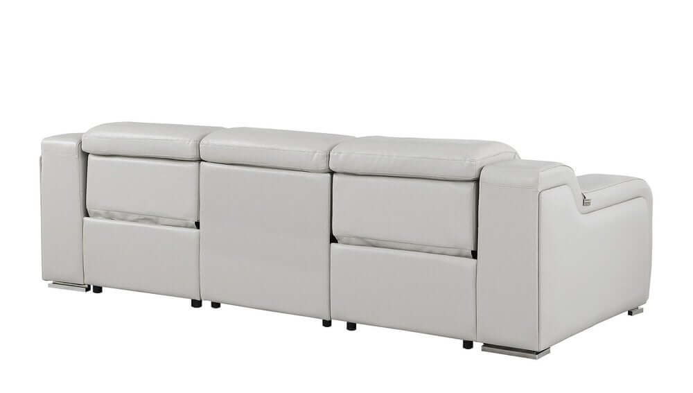 103" Italian Leather Reclining USB Sofa | Power Recliner Couch back view showcasing modern design and premium finish.